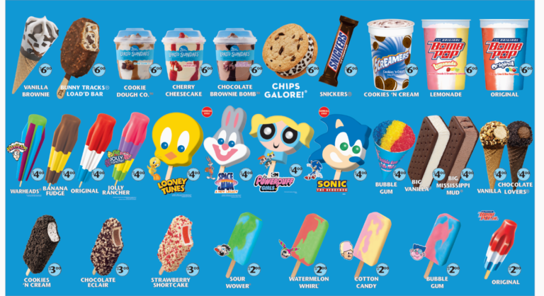 Menu Cool Times Ice Cream